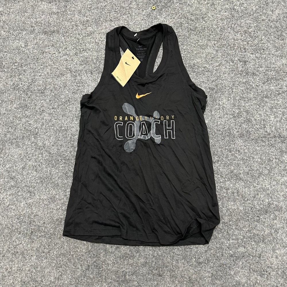 Nike Tank Top Womens Size XS Black Dri-Fit Orangetheory Coach Racerback Athletic